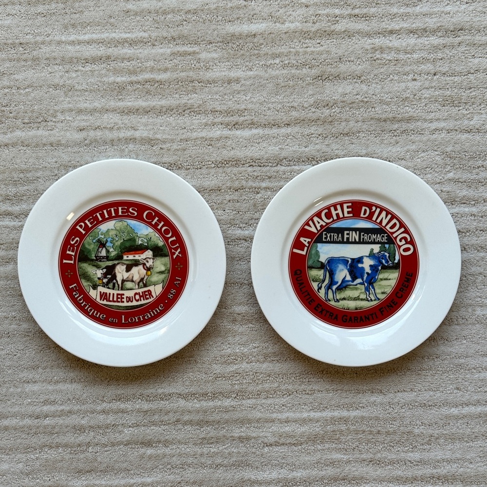 Set Of 2 Restoration Hardware 2003 Le Troupeau Cheese Salad Plates